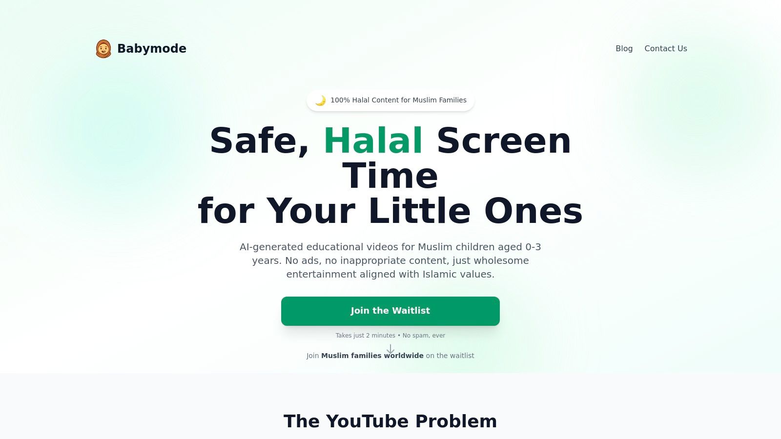Babymode platform showing halal, ad-free content for Muslim toddlers